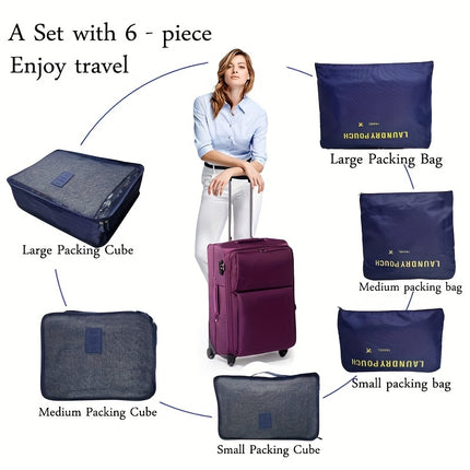 6-Piece Travel Packing Cubes Set