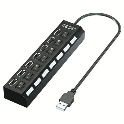 4-Port/7-Port USB Hub with Independent Switch – Universal Adapter - Monti Bargains