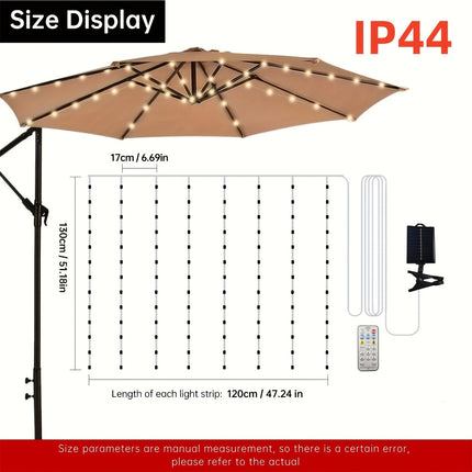 Solar-Powered Umbrella Lights – 104 LED Outdoor Decor