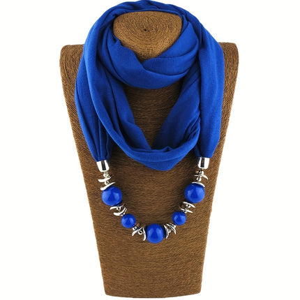 Boho Resin Bead Pendant Scarf