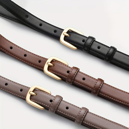 Simple Pin Buckle Skinny Belt