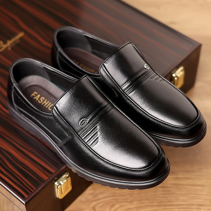 Men’s Solid Color Leather Loafers
