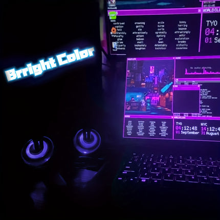 LED PC Speakers with Stereo - Monti Bargains