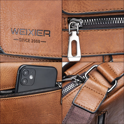 Vintage Leather Crossbody Business Bag