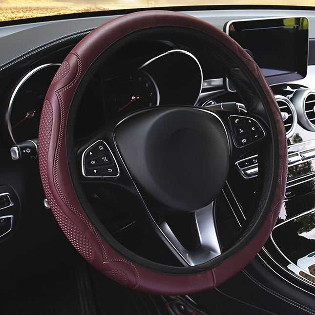 Premium Faux Leather Steering Wheel Cover - Anti-Slip Style