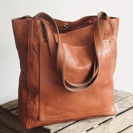 Retro Solid Color Tote Bag