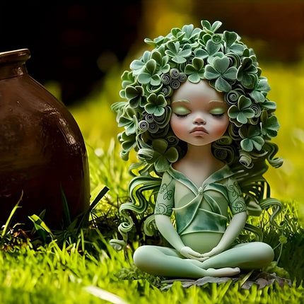 Whimsical Green Leaf Fairy Garden Stake