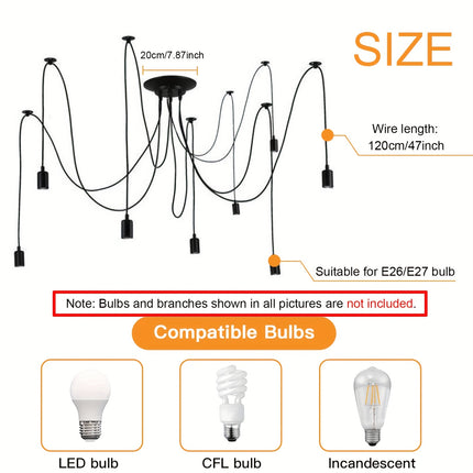 Modern Chic Industrial Spider Chandelier - Adjustable DIY Lighting