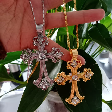 Elegant Golden Cross Pendant Necklace