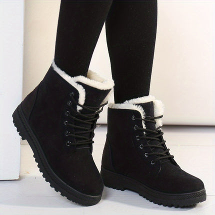 Warm Faux Fur Lace-Up Boots