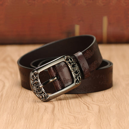 Vintage Embossed Leather Belt