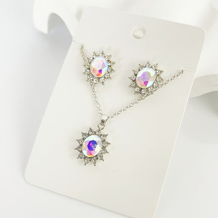 Retro Sunflower Gemstone Jewelry Set