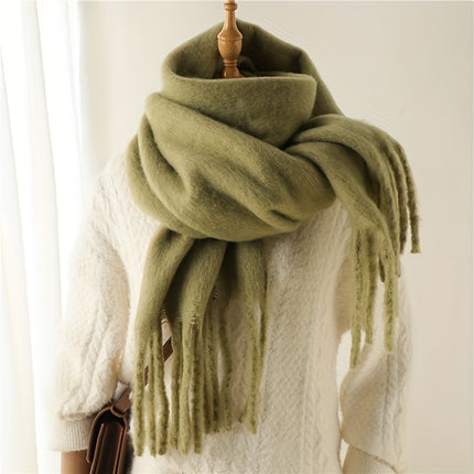 Luxurious Cream Tassel Scarf for Women