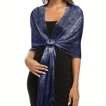 Sparkling Metallic Tassel Shawl