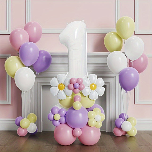 Princess Theme Balloon Set - 43-Piece Vibrant Daisy