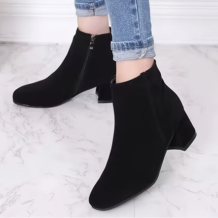 Elegant Block Heel Ankle Boots