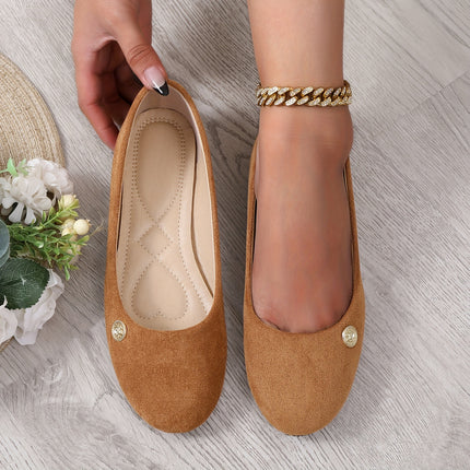 Golden Buckle Casual Slip-On Flats