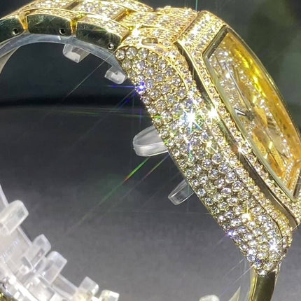 MISSFOX Iced-Out Men's Quartz Watch