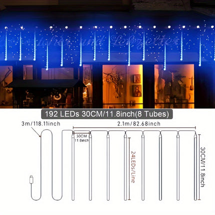 USB Christmas Meteor Shower Lights - Sparkling Outdoor Decor