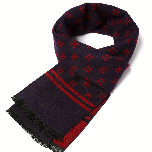 Men’s Warm Plaid Cashmere Scarf