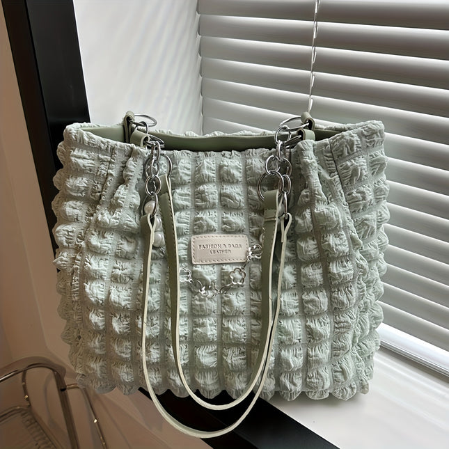 Pleated Cloud Ruched Tote