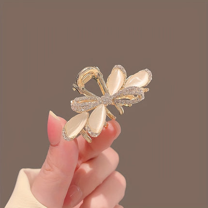 Elegant Gold-Tone Crystal Hair Clip