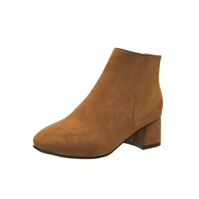 Elegant Block Heel Ankle Boots