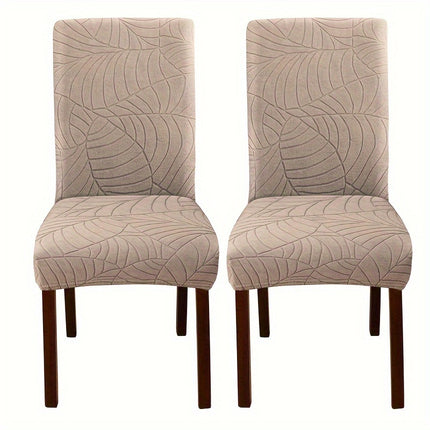 Leaf Jacquard Dining Chair Covers - Stretchy & Non-Slip