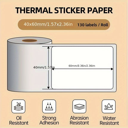 White Square Thermal Label Rolls
