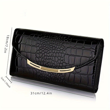 Sophisticated Crocodile Pattern Clutch