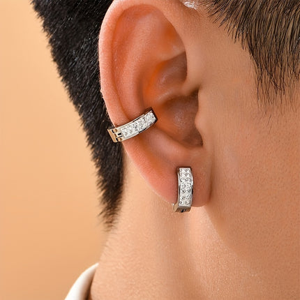 Trendy Men's Cubic Zirconia Ear Clips