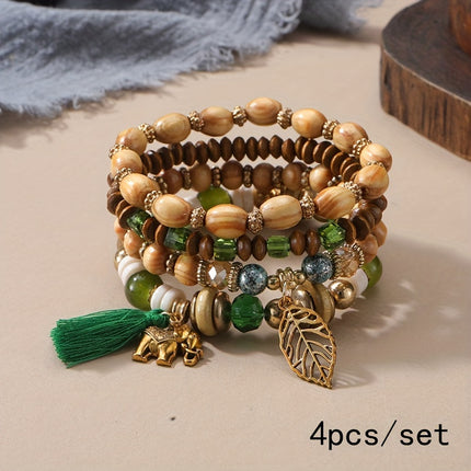 4pcs Tree of Life Beaded Bracelet Set