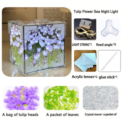 DIY Tulip Flower 3D Illusion Night Light - Heartfelt Gift