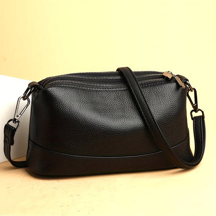 Elegant Red Leather Crossbody Bag