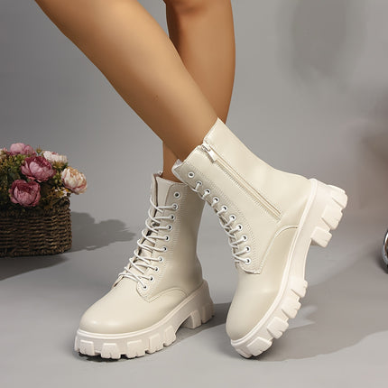 Stylish Lace-Up Platform Boots