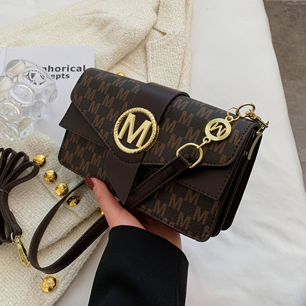 Classic Letter Pattern Crossbody Bag