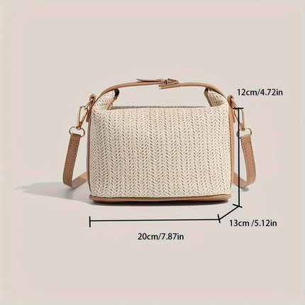 Trendy Rattan Crossbody Beach Bag