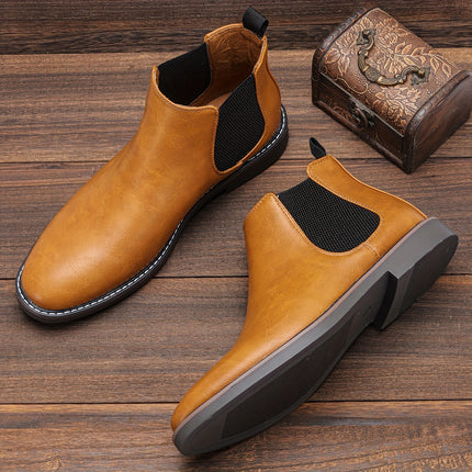 Men’s Brown Elastic Ankle Boots