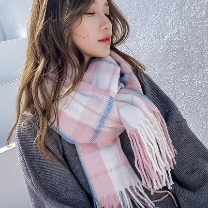 Cozy British-Inspired Plaid Winter Scarf