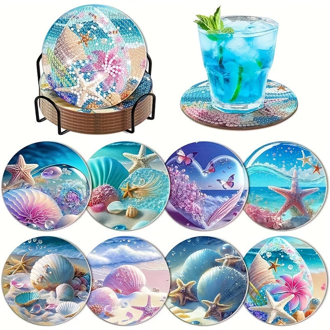 Ocean Theme Diamond Coaster Set