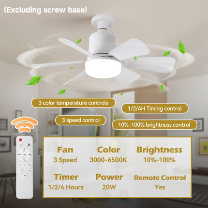 Modern Ceiling Fan with Dimmable LED Light & Remote
