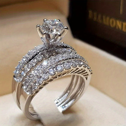 2pcs Bridal Wedding Rings Set