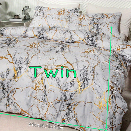 Soft Bronzing Duvet Cover Set - 3pcs, Elegant Comfort