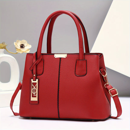 Large Gray PU Tote Bag
