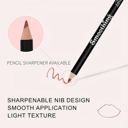 12-Color Matte Lip Liner Set - Long-Lasting, Non-Stick Cup, Natural Look for All Skin Tones
