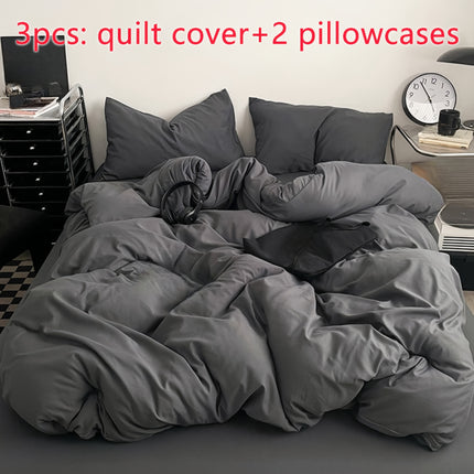 Solid Color Soft Sanded Duvet Cover Set