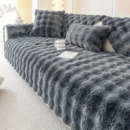 Luxurious Faux Rabbit Fur Sofa Cover - Soft & Cozy
