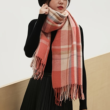 Cozy British-Inspired Plaid Winter Scarf