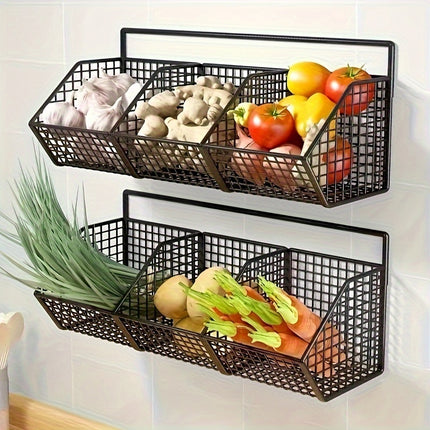 Stylish Adjustable Kitchen Storage Basket – Organize with Ease - Monti Bargains
