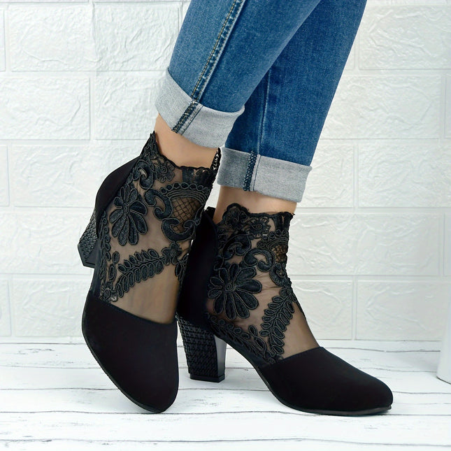 Elegant Lace Ankle Boots